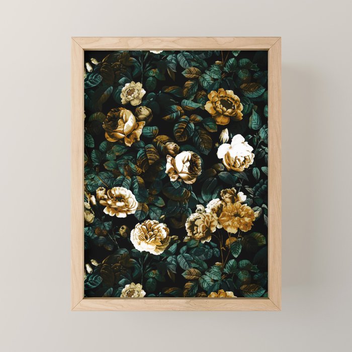 ROSE GARDEN - NIGHT Mini Art Print Gallery Image 1