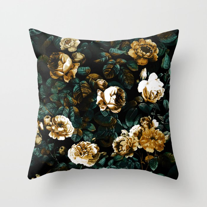 ROSE GARDEN - NIGHT Throw Pillow Gallery Image 1
