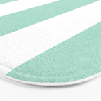 Minimal candy pastel stripes 1. mint and white Bath Mat Gallery Image 3