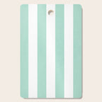Minimal candy pastel stripes 1. mint and white Cutting Board Gallery Image 1