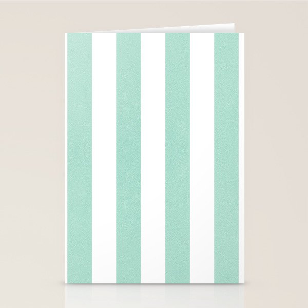 Minimal candy pastel stripes 1. mint and white Stationery Card Gallery Image 1