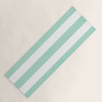 Minimal candy pastel stripes 1. mint and white Yoga Mat Gallery Image 1