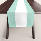 Minimal candy pastel stripes 1. mint and white Table Runner Gallery Image 1