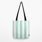 Minimal candy pastel stripes 1. mint and white Tote Bag Gallery Image 2