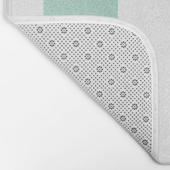 Minimal candy pastel stripes 1. mint and white Bath Mat Gallery Image 2