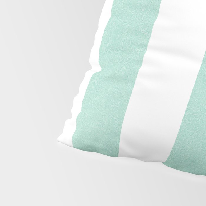 Minimal candy pastel stripes 1. mint and white Pillow Sham Gallery Image 4