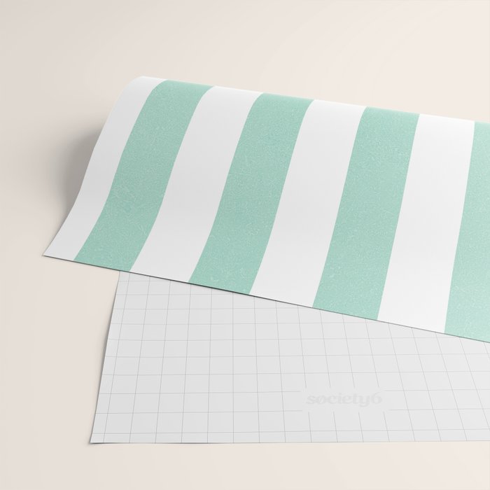 Minimal candy pastel stripes 1. mint and white Wrapping Paper Gallery Image 2