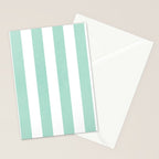 Minimal candy pastel stripes 1. mint and white Stationery Card Gallery Image 2
