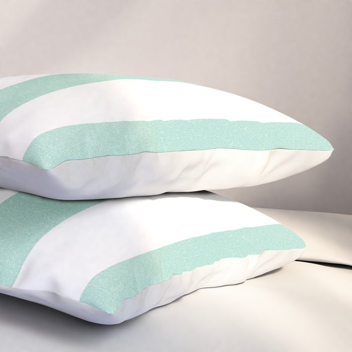Minimal candy pastel stripes 1. mint and white Pillow Sham Gallery Image 3