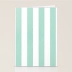 Minimal candy pastel stripes 1. mint and white Stationery Card Gallery Image 2