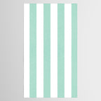 Minimal candy pastel stripes 1. mint and white Tablecloth Gallery Image 2