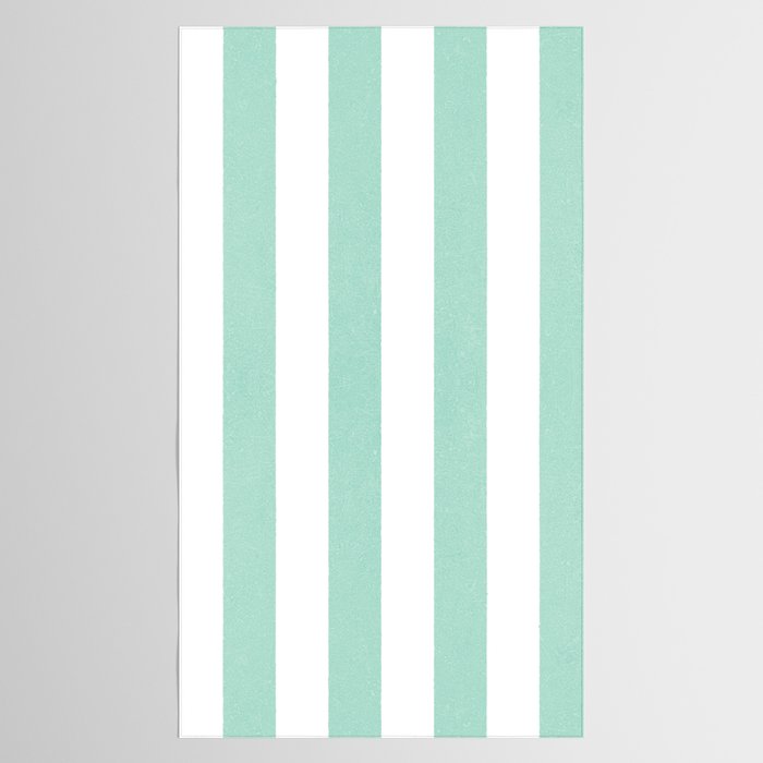 Minimal candy pastel stripes 1. mint and white Tablecloth Gallery Image 2
