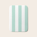 Minimal candy pastel stripes 1. mint and white Bath Mat Gallery Image 1