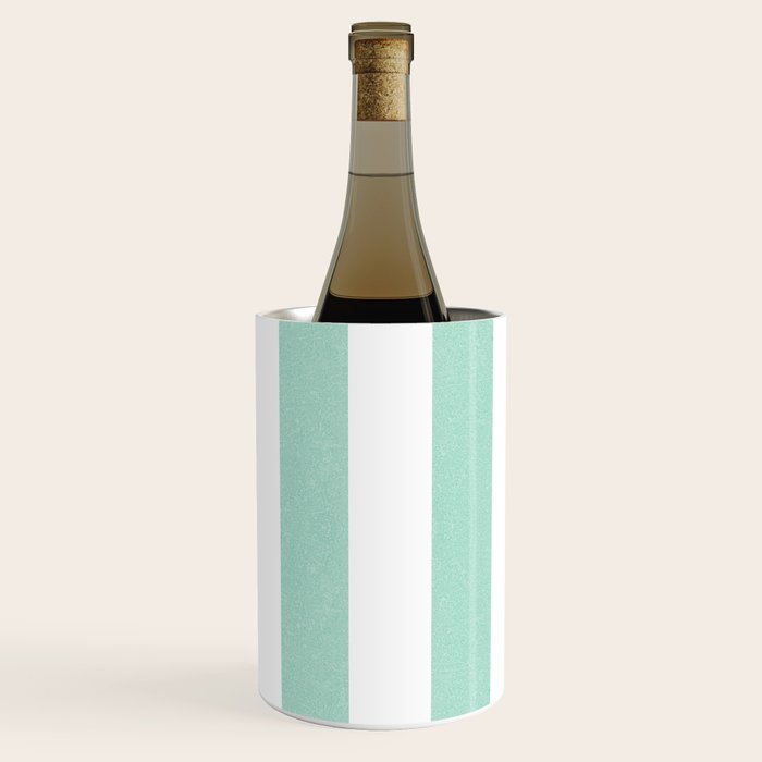 Minimal candy pastel stripes 1. mint and white Wine Chiller Gallery Image 3
