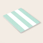 Minimal candy pastel stripes 1. mint and white Notebook Gallery Image 3