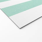 Minimal candy pastel stripes 1. mint and white Welcome Mat Gallery Image 2