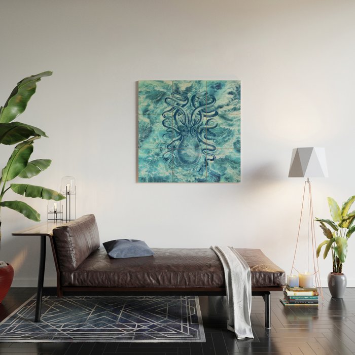 Octopus Wood Wall Art Gallery Image 2