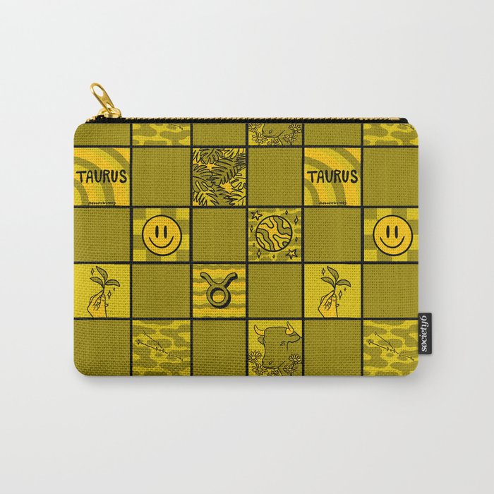 Taurus Checkered Print Carry All Pouch Gallery Image 1