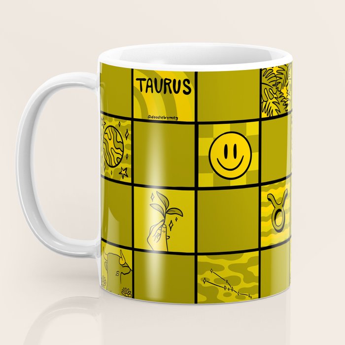 Taurus Checkered Print Coffee Mug Gallery Image 3