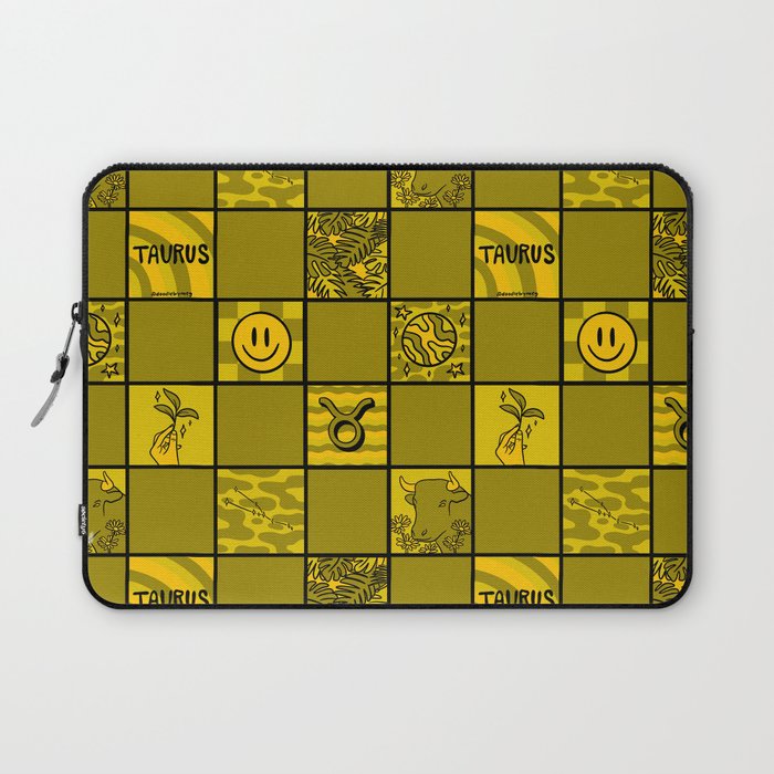 Taurus Checkered Print Laptop Sleeve Gallery Image 1