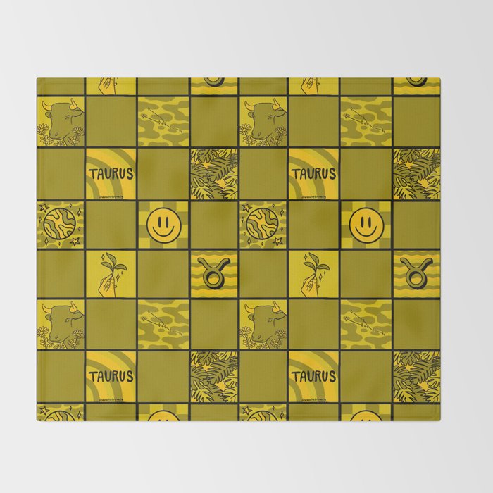 Taurus Checkered Print Throw Blanket Gallery Image 2