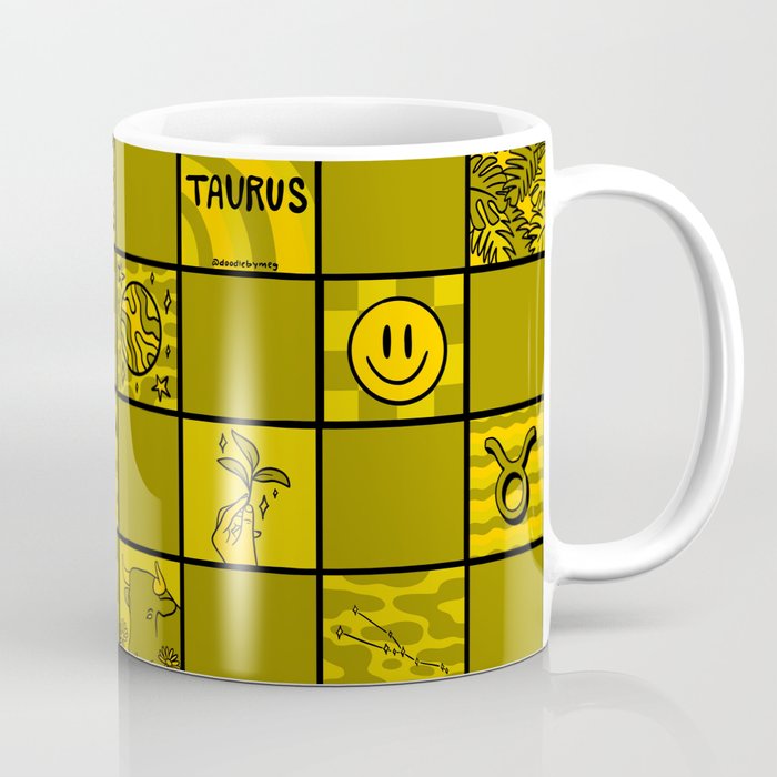 Taurus Checkered Print Coffee Mug Gallery Image 1