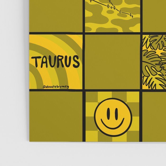 Taurus Checkered Print Poster Gallery Image 3