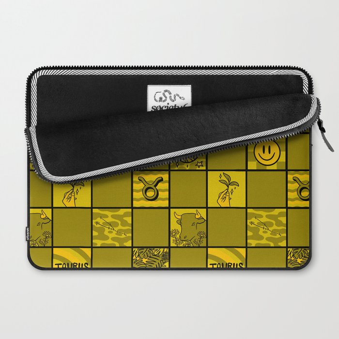 Taurus Checkered Print Laptop Sleeve Gallery Image 2