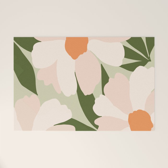 Freya's flower - greenery Welcome Mat Gallery Image 1