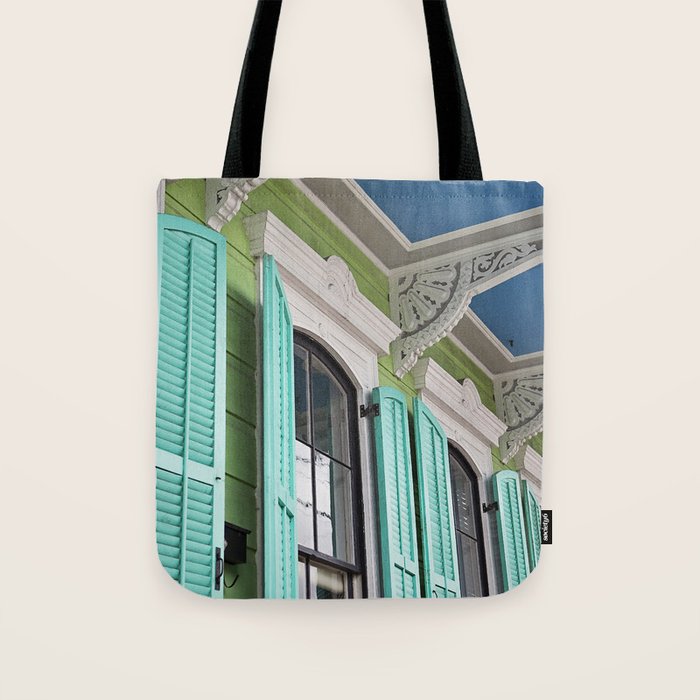 New Orleans Colorful Porch Tote Bag Gallery Image 1