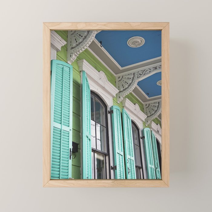 New Orleans Colorful Porch Mini Art Print Gallery Image 1
