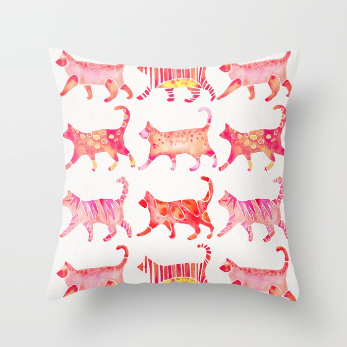 Cat Collection - Pink Palette Throw Pillow Gallery Image 6
