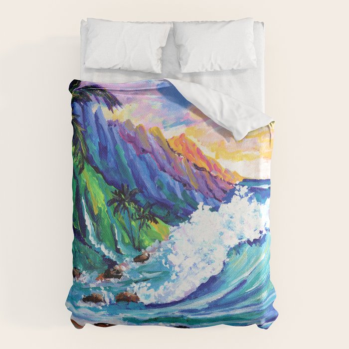 Tropical Na Pali Coast 2 Duvet Cover Gallery Image 1