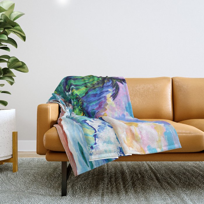 Tropical Na Pali Coast 2 Throw Blanket Gallery Image 1