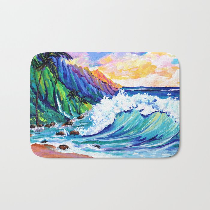 Tropical Na Pali Coast 2 Bath Mat Gallery Image 1