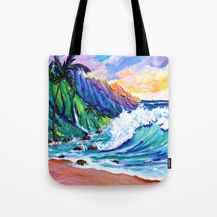 Tropical Na Pali Coast 2 Tote Bag Gallery Image 1