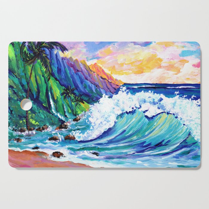 Tropical Na Pali Coast 2 Cutting Board Gallery Image 1