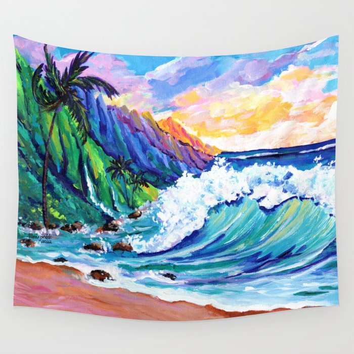 Tropical Na Pali Coast 2 Wall Tapestry Gallery Image 4