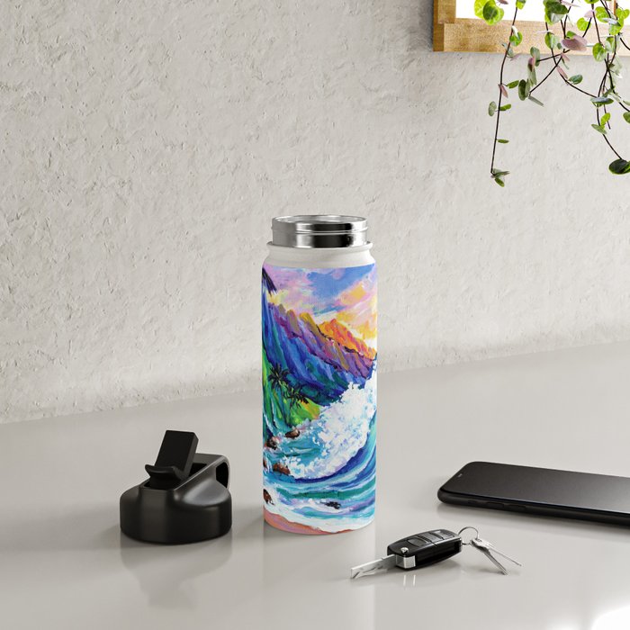 Tropical Na Pali Coast 2 Water Bottle Gallery Image 4