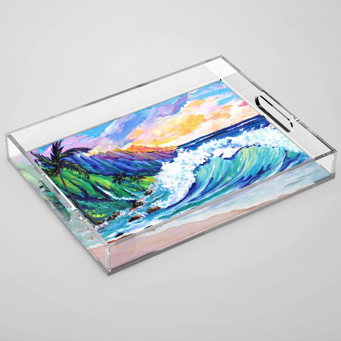 Tropical Na Pali Coast 2 Acrylic Tray Gallery Image 1