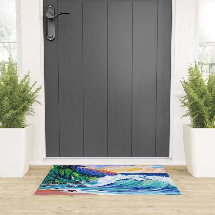 Tropical Na Pali Coast 2 Welcome Mat Gallery Image 3