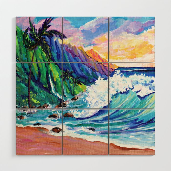 Tropical Na Pali Coast 2 Wood Wall Art Gallery Image 1
