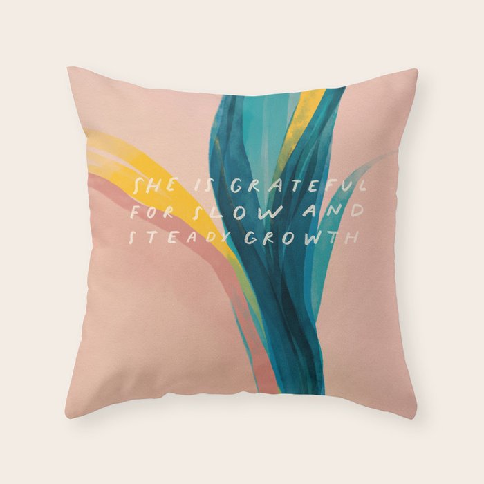 She Is Grateful Throw Pillow Gallery Image 1