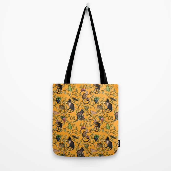 Vintage Chinoiserie Monkey Garden Party Tote Bag Gallery Image 2