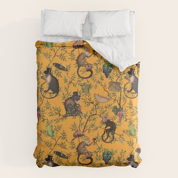 Vintage Chinoiserie Monkey Garden Party Duvet Cover Gallery Image 6