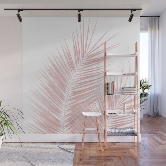 Blush Pink Palm Leaves Dream - Cali Summer Vibes #1 #tropical #decor #art #society6 Wall Mural Gallery Image 1