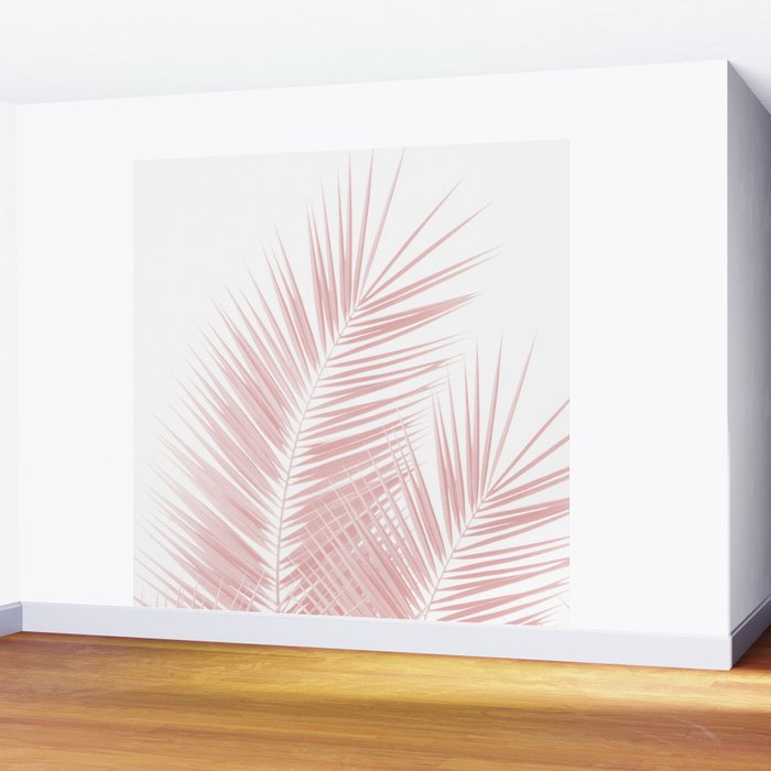 Blush Pink Palm Leaves Dream - Cali Summer Vibes #1 #tropical #decor #art #society6 Wall Mural Gallery Image 2