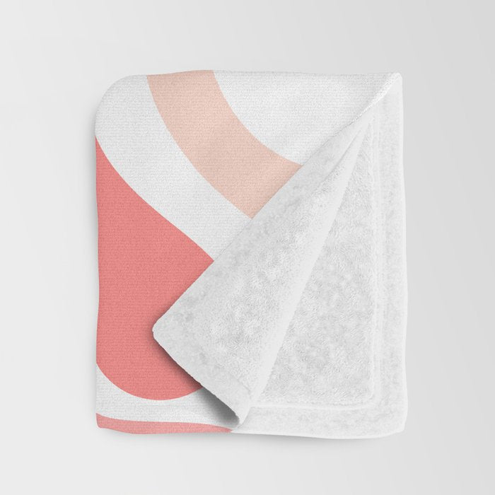 Liquid Swirl Retro Abstract Pattern in Blush Pink and White Throw Blanket Gallery Image 3