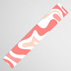 Liquid Swirl Retro Abstract Pattern in Blush Pink and White Table Runner Gallery Image 3