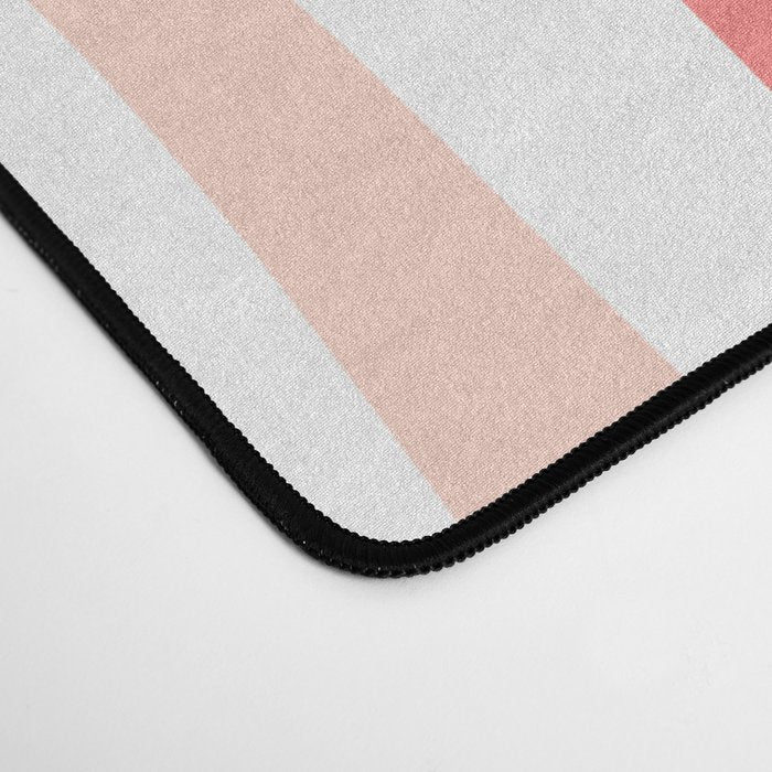 Liquid Swirl Retro Abstract Pattern in Blush Pink and White Desk Mat Gallery Image 4